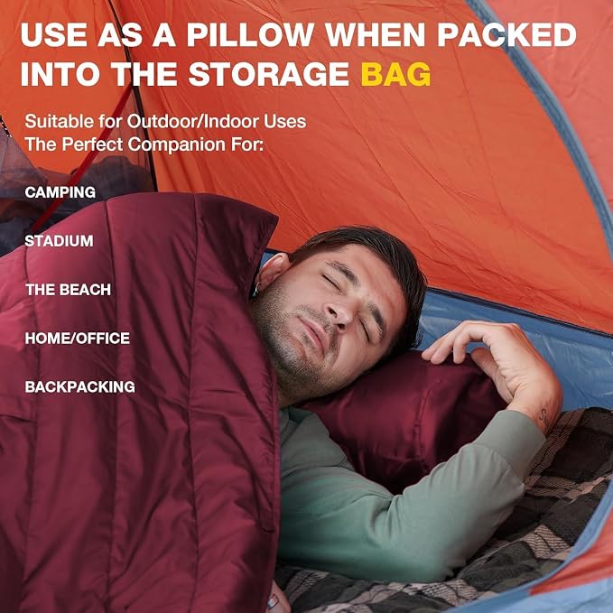 Wine Red - Wearable Camping Blanket