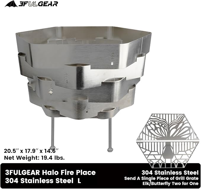Stainless Steel Firepit with a Grill
