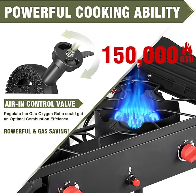 Stove-Windpanel+Auto Ignition+Side Shelves