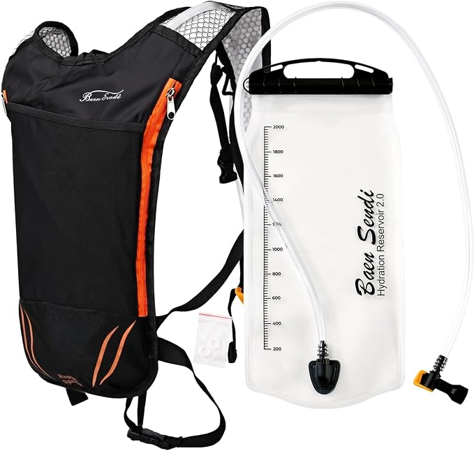 (Orange zipper)Black pack with bladder