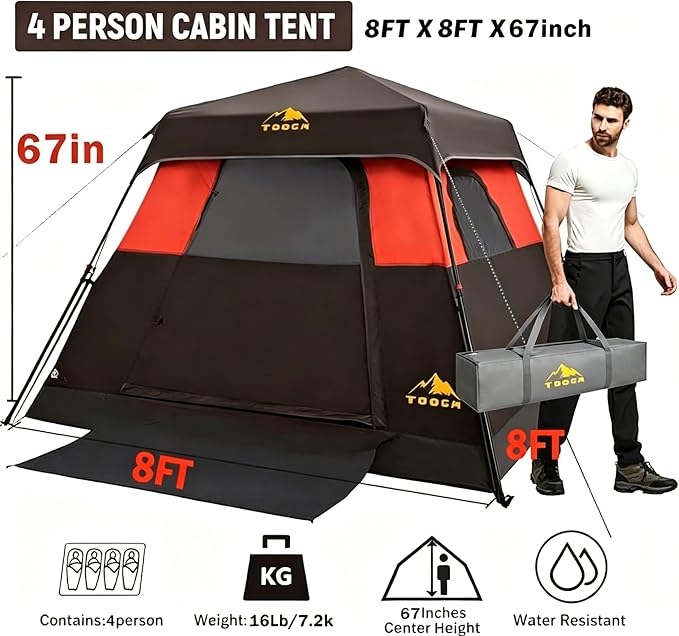 4 Person Brick Red