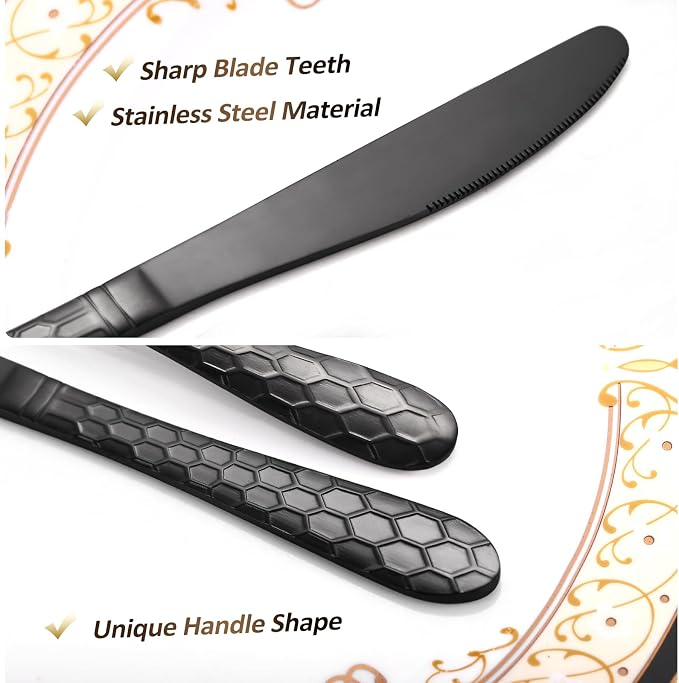 12SLF-30pc/Steak Knives-Black