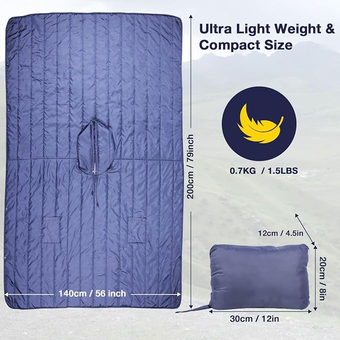 Navy Blue - Wearable Camping Blanket