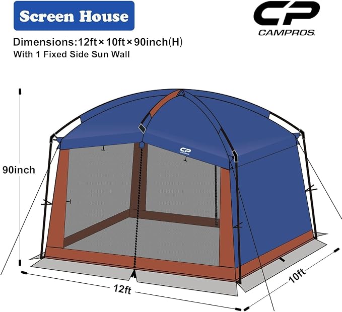 Blue Fixed Side Wall & 12'x10'