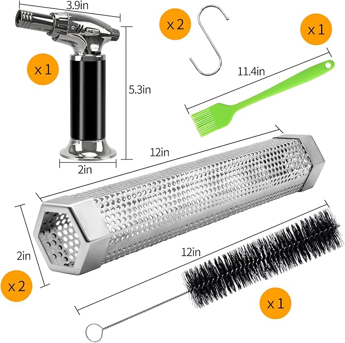 2 pack 12'' Pellet smoker tube & butane torch kit
