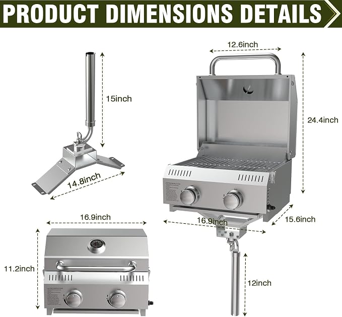 2 burner with Dual Connections&Boat Ship