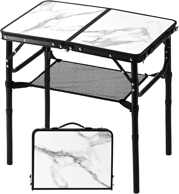 White Marble Top & Black Frame