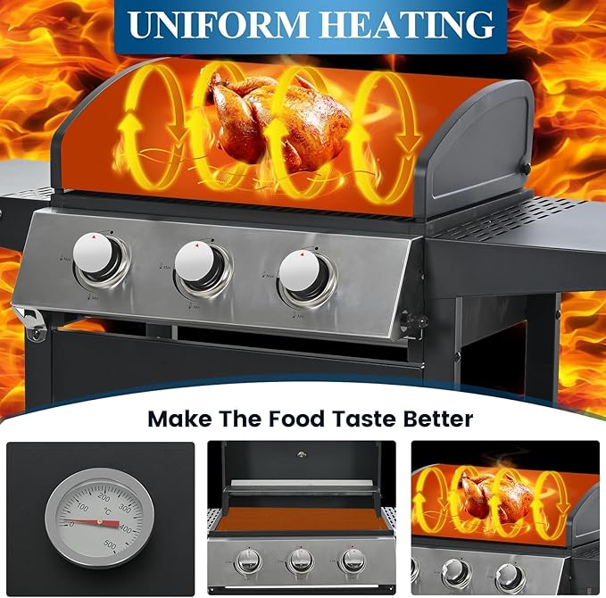 Black;3 Burner