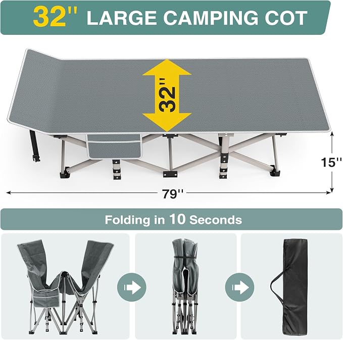 Gray Cot + Gray Mattress