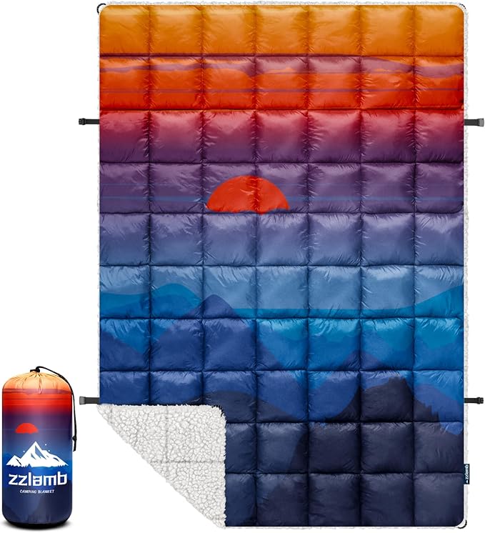 Blue Mountain With Red Sun