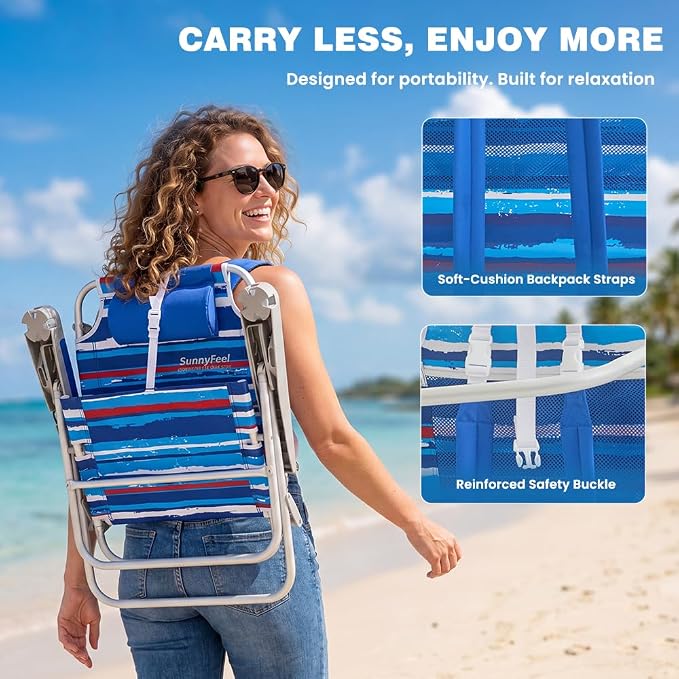 Blue Stripe-backpack-medium Height