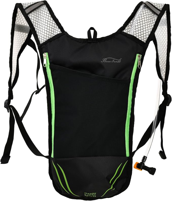(Green zipper)Black pack with bladder