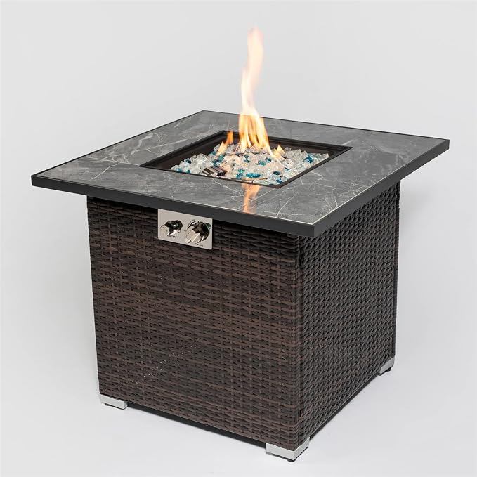 30in Espresso Square Fire Table