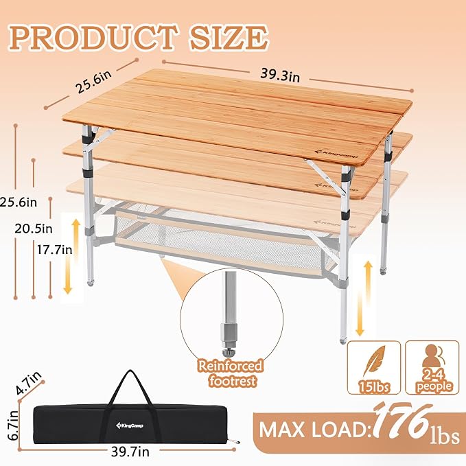 39.3''x 25.6'', 4-5 Person, With Mesh