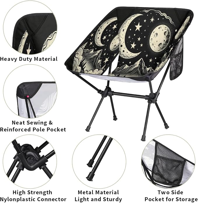 Moon Mountain Stars Design