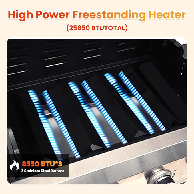3 Burner, 25650 BTU