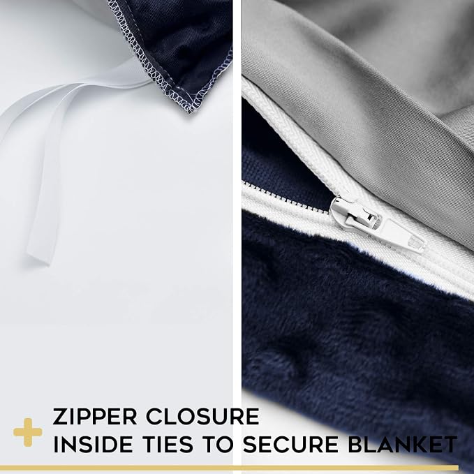 Cooling Rayon & Cozy Velvet Dual-sided Cover Blue Grey