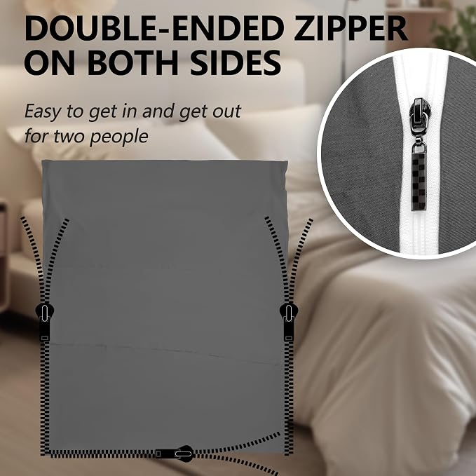 Double (Fits 2 People) - Gray with Zipper