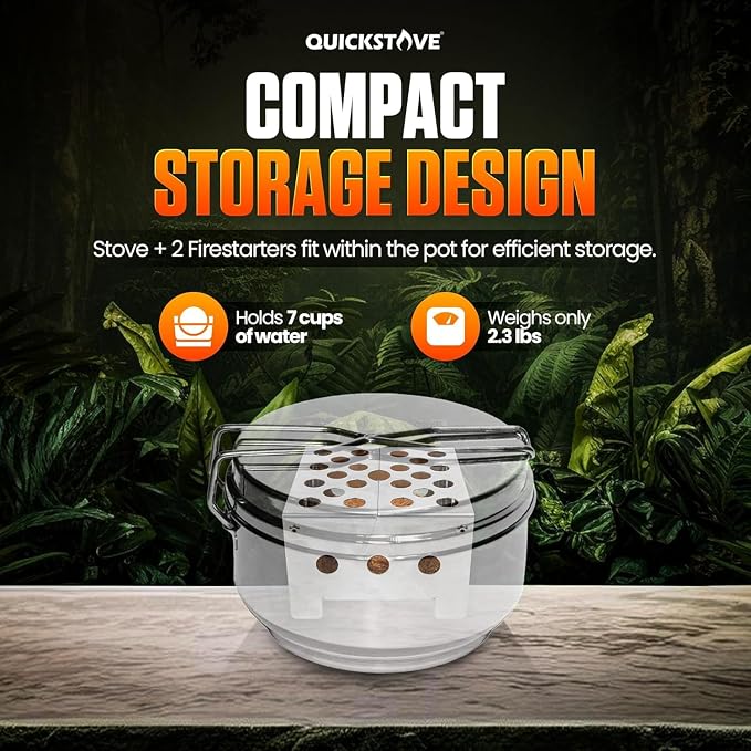 Stove, Camping Pot & 2 FirestartersFBM