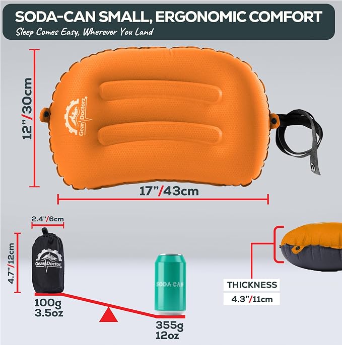Orange Camping Pillow