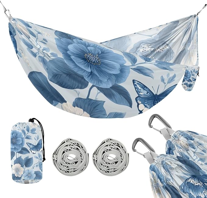 Blue Flower and Butterflies