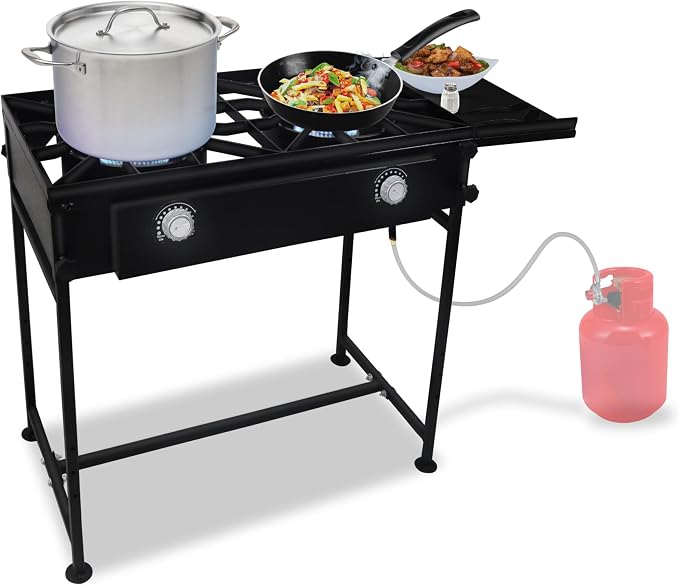 Two Burner Stove + Side Shelf