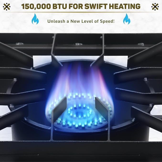 Two Burner Stove + Side Shelf + Bottom Shelf + Wind Guard