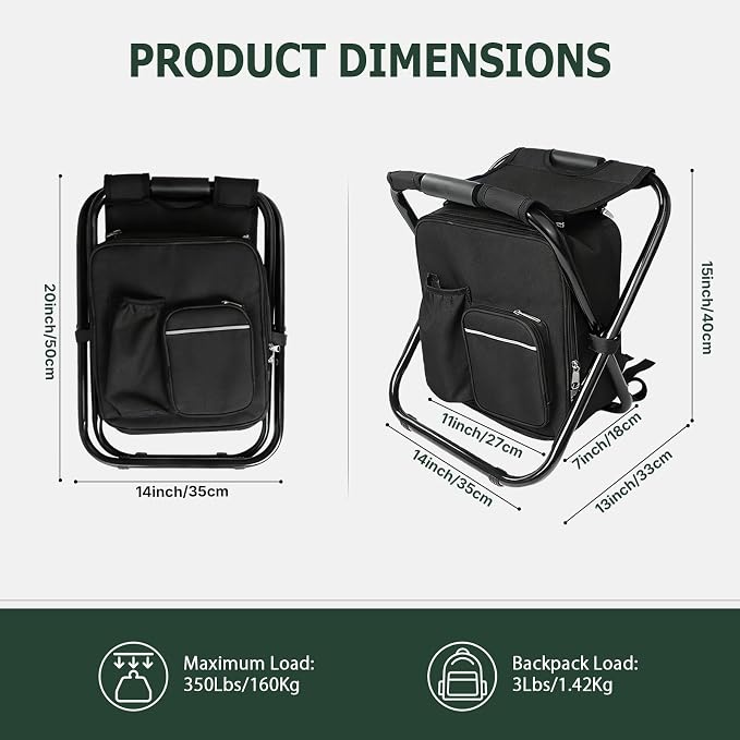 2 Stools and 1 Bag-black