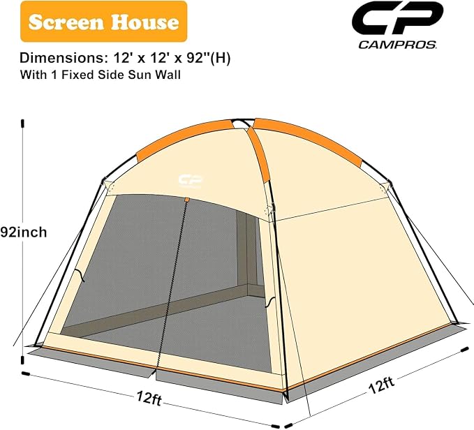 Beige Fixed Side Wall & 12'