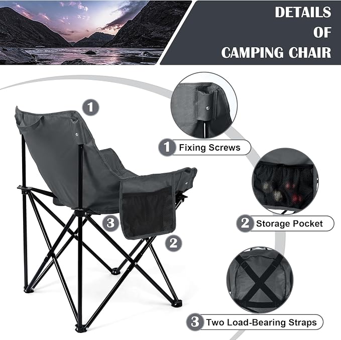 Grey 2 Set Moon Lawn Chair
