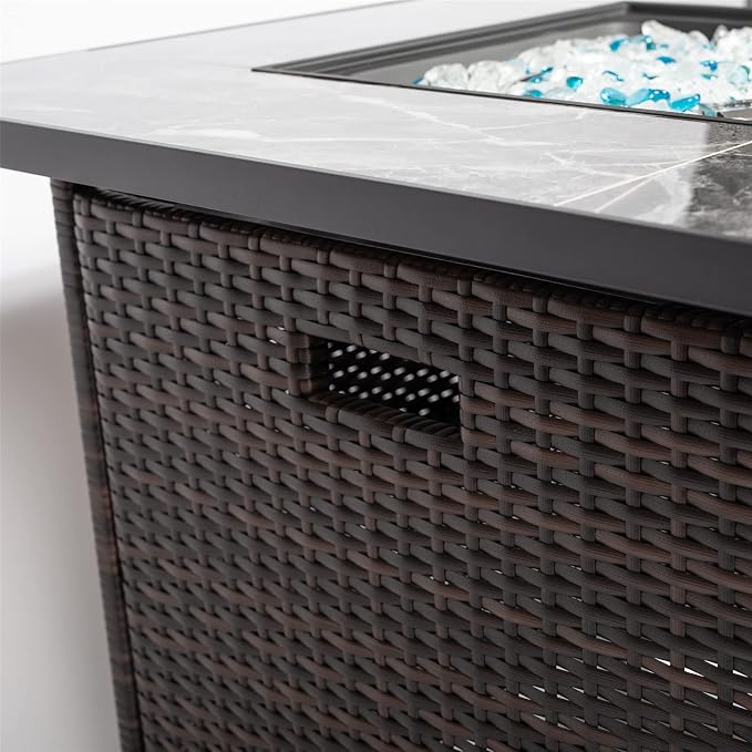 30in Espresso Square Fire Table