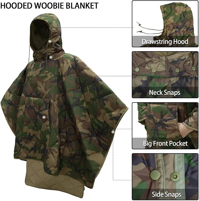 Hooded Us 4 Color Woodland