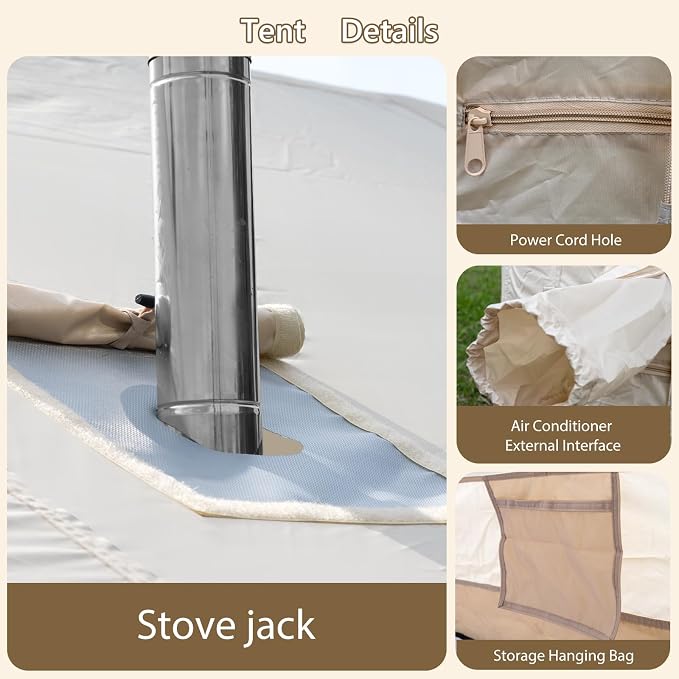 11.81ft*15.75ft*7.22ft (8-12 person)(Beige)(w/ Rain Cover)