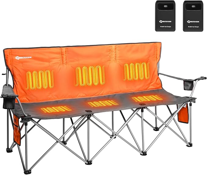 3-person Heated Chair Orange
