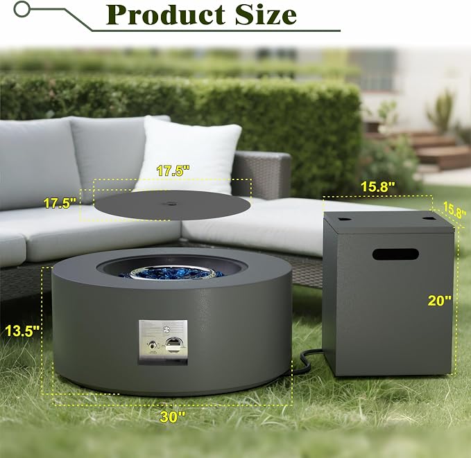 30'' Round Dark Gray w RGB LED
