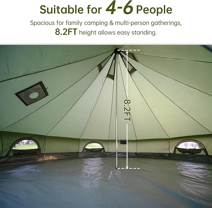 13.1*13.1*8.2ft /Green /4-6 pers