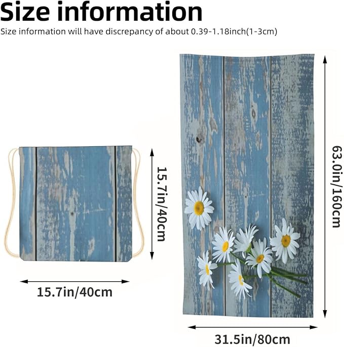 Daisy Flowers on Blue Wood
