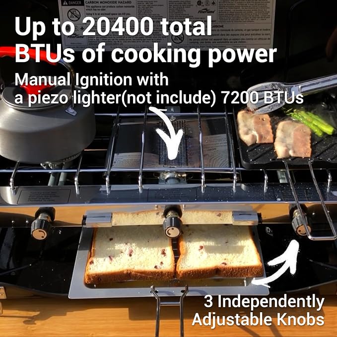 Black-3 burner+griddle-20400BTU