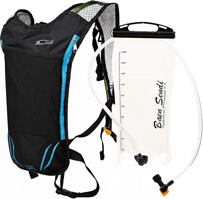 (Blue zipper)Black pack with bladder