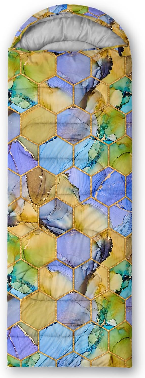 Purple Yellow Geometric Marble