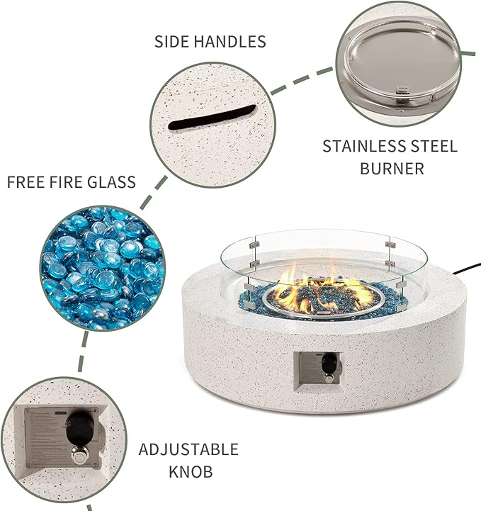 Terrazzo White+Blue Glass