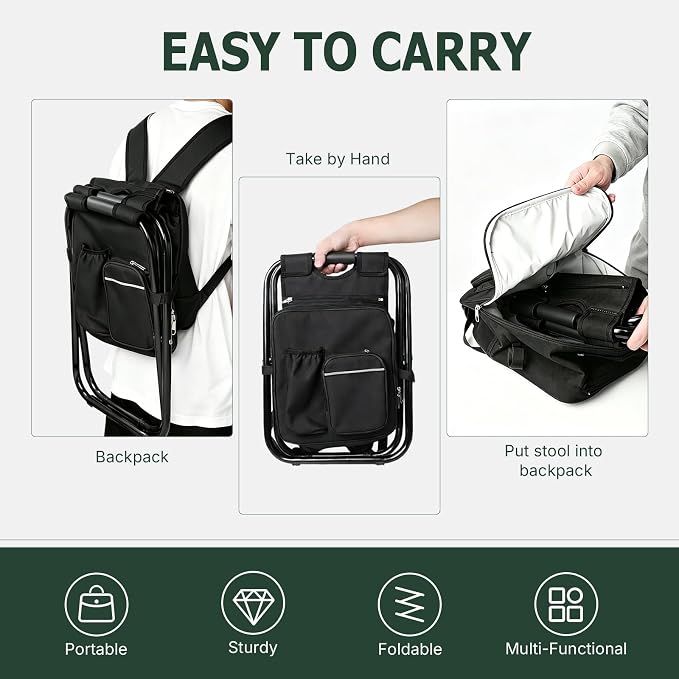 2 Stools and 1 Bag-black
