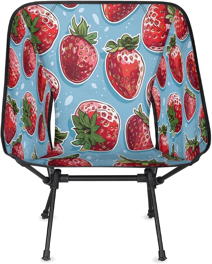 Strawberry Pattern Blue Background