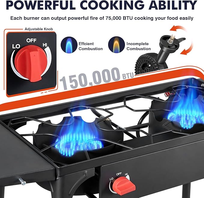 2 Burner & Side Shelves