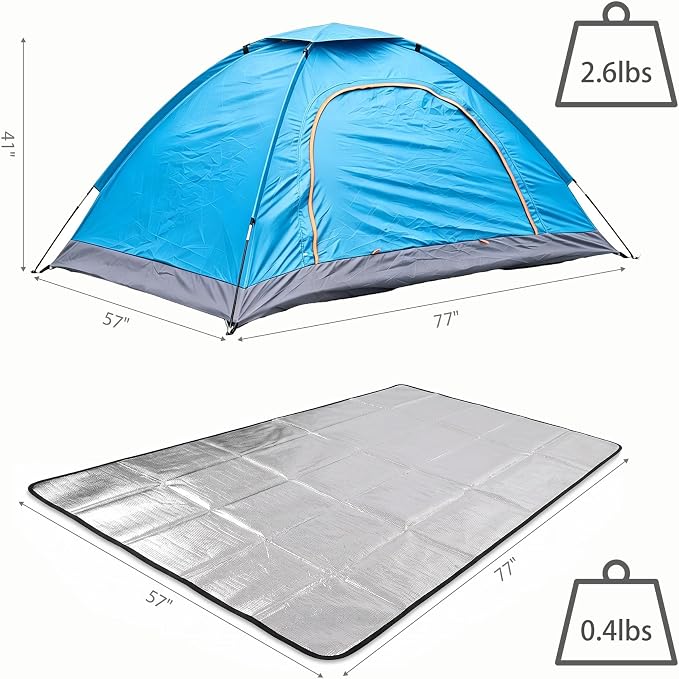 Blue Tent | Aluminum foil mat