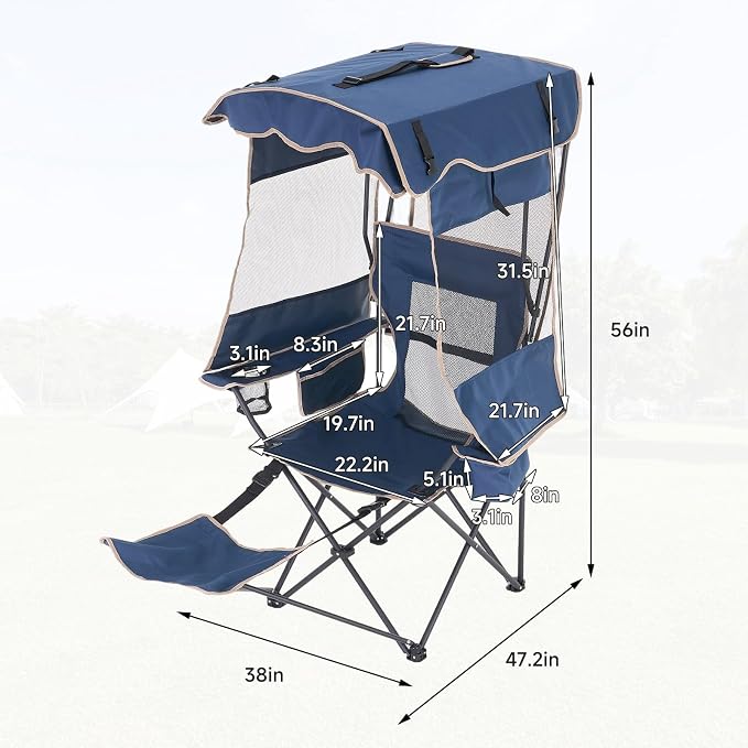 Navy Blue With Footrest