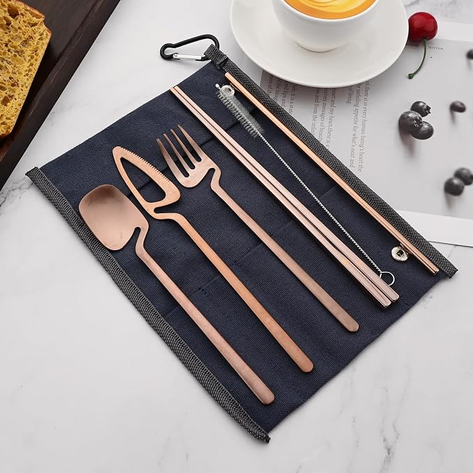 Rose gold - Blue pouch