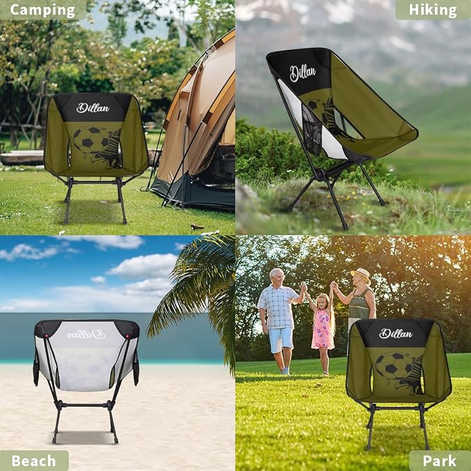 Custom Camping Chair With Name, Personalized Portable Backpacking Chair Lightweight Folding Chair fo