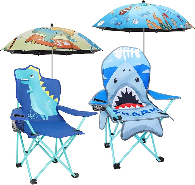 Shark and Dinosaur With Umbrella