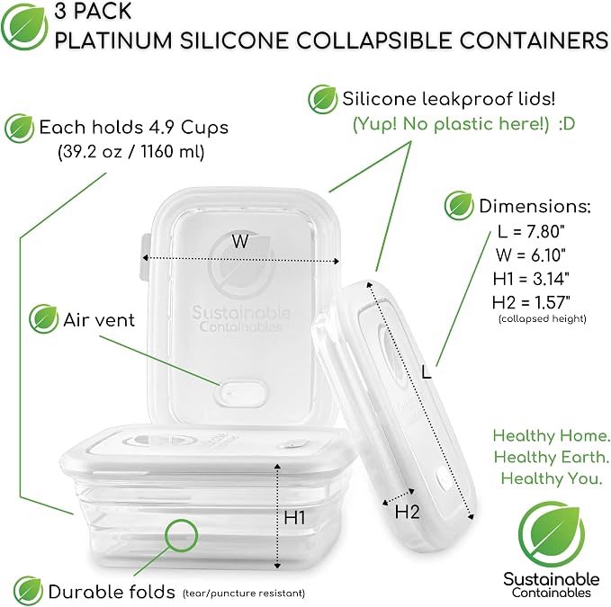 1160 ml (4.9 cups) - 3 Pack